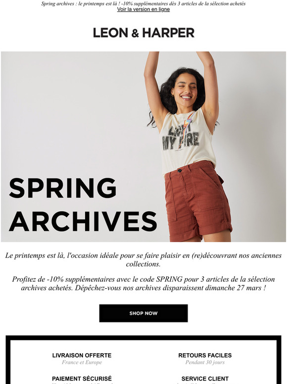 Spring Archives : -10% supplmentaires ds 3 articles achets
