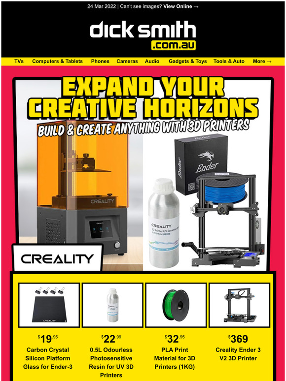 Save on 3D Printers & Accessories | Creality Ender 3 V2 3D Printer - Only $369