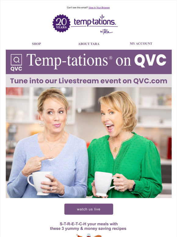 Temp-tations: QVC Livestream: Recipes to S-T-R-E-T-C-H meals