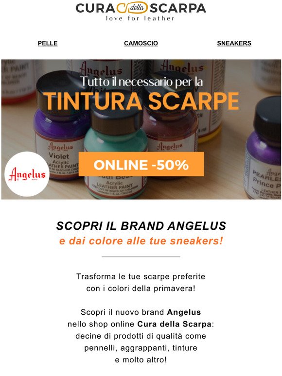 Scopri il brand Angelus  -50% online!