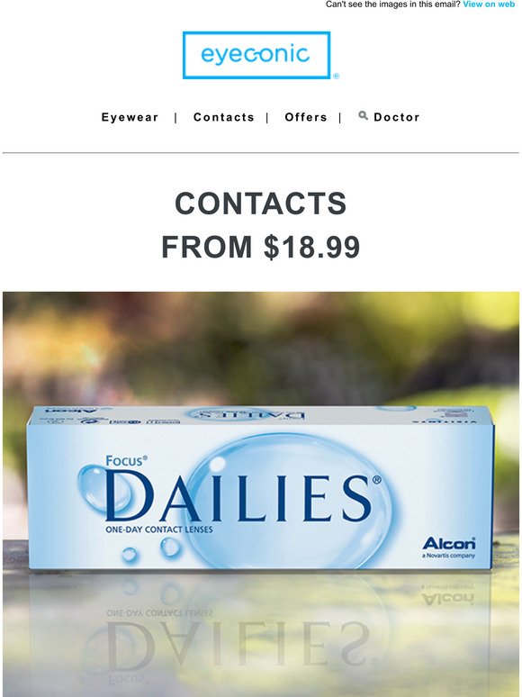 Contacts starting at just $18.99