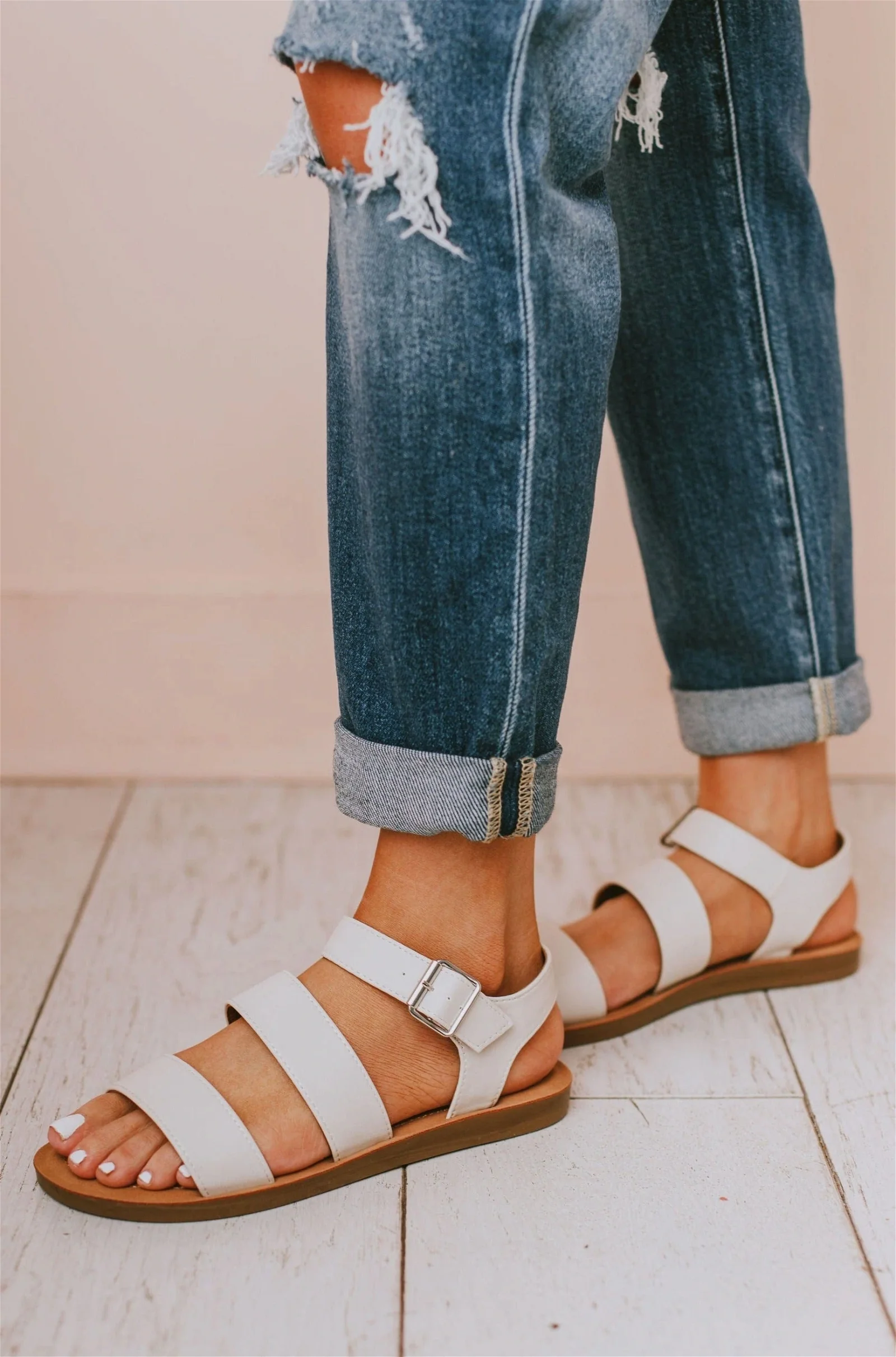 Image of River Strap Sandals White