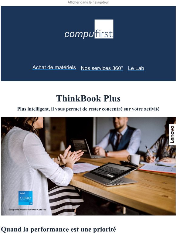 ThinkBook Plus- Plus intelligent, il vous permet de rester concentr sur votre activit