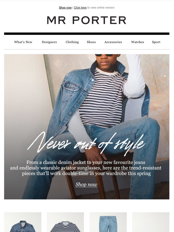 Mr Porter Email Newsletters: Shop Sales, Discounts, and Coupon Codes