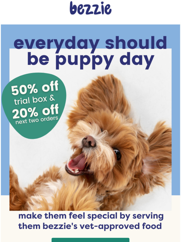exclusive puppy day sale, for dogs of all ages
