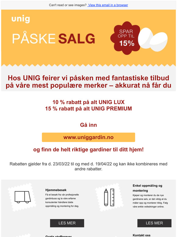 Spar opp til 15% hos UNIG p PSKESALG