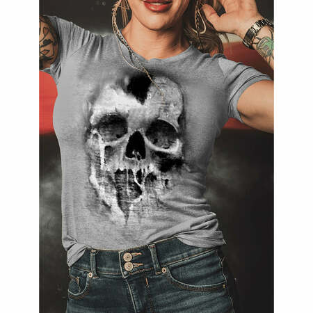 Spring/Summer New Skull Creative Print Women's Fashion T-Shirt