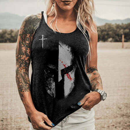 Spring And Summer New Warrior Cross Creative Print Women'S Fashion Vest