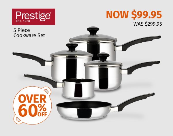 Prestige Everyday 5 Piece Cookware Set