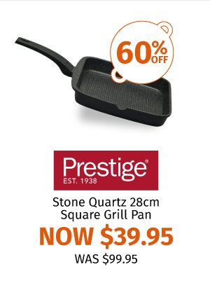 Prestige Stone Quartz 28CM Square Grill Pan