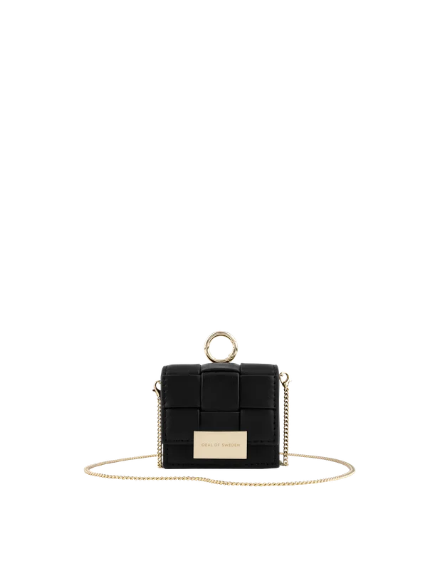 Braided Mini AirPods Bag Smooth Noir