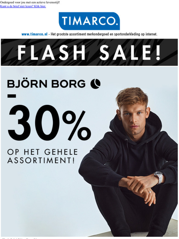Flash Sale! Bjrn Borg 30% op het gehele assortiment!