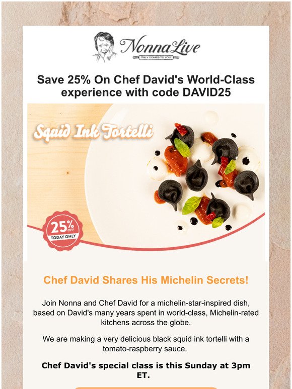 Save 25% For This Sunday's Special Michelin-inspired Class