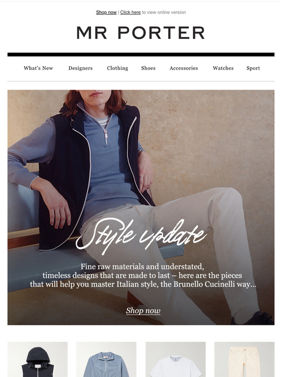 Mr Porter Email Newsletters: Shop Sales, Discounts, and Coupon Codes