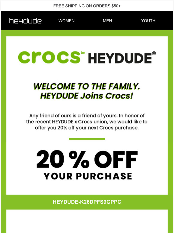 Hey Dude Shoes HEYDUDE x Crocs = Next Level Milled