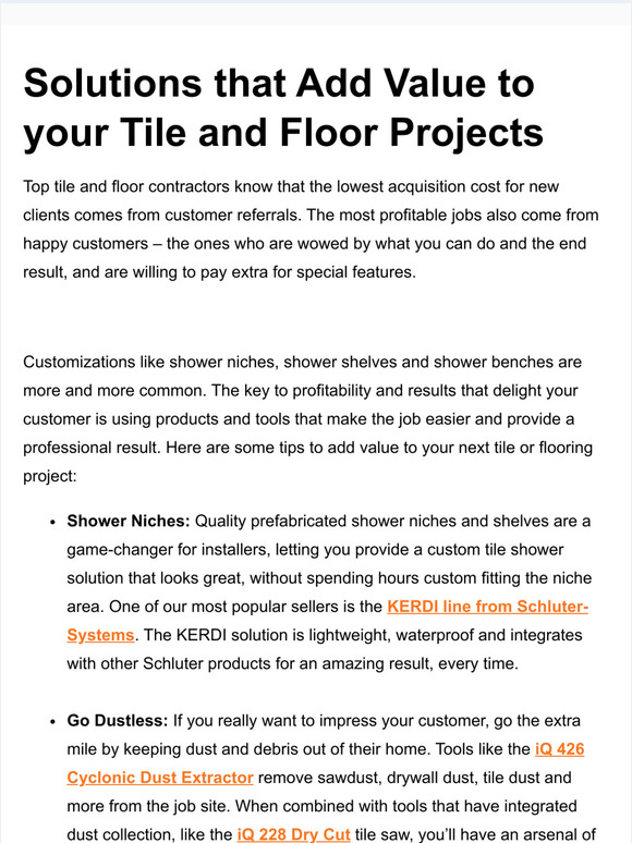 there, Here are Solutions that Add Value to your Tile and Floor Projects