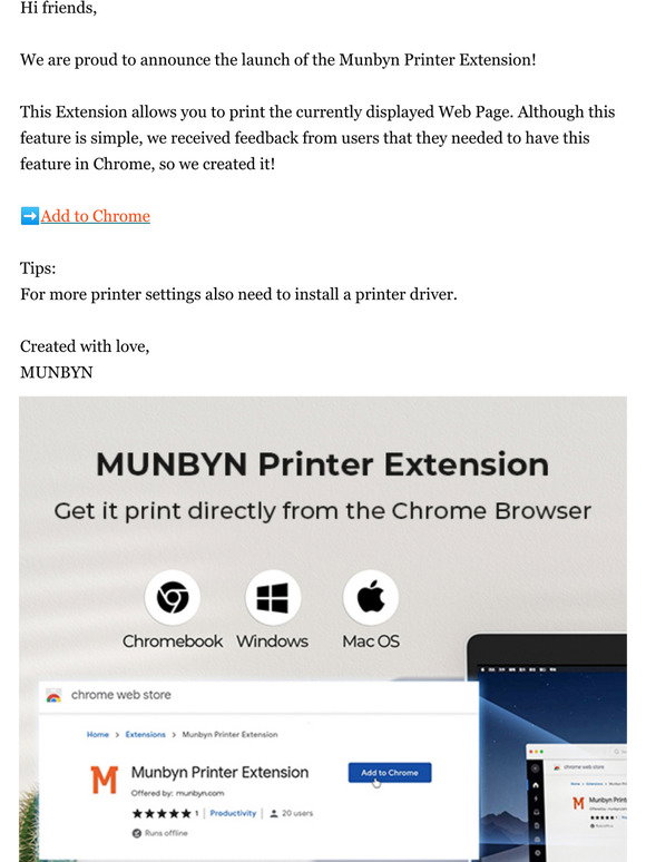 Munbyn Printer Extension