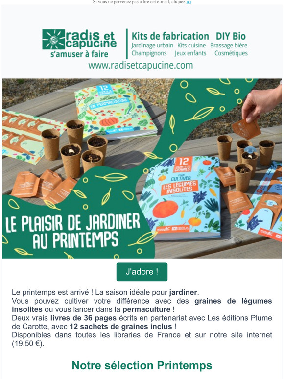 Radis et Capucine : Livres 12 sachets de graines pour jardiner au printemps 