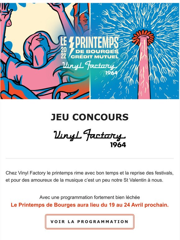 Jeu concours Printemps de Bourges x Vinyl Factory