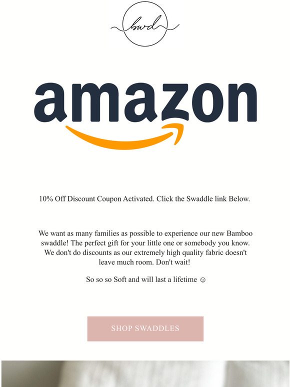 Discount on our Amazon Store Bamboo Swaddles!