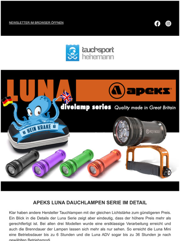Apeks Luna Tauchlampenserie im Detail vorgestellt - Hein Krake erklrts Dir.