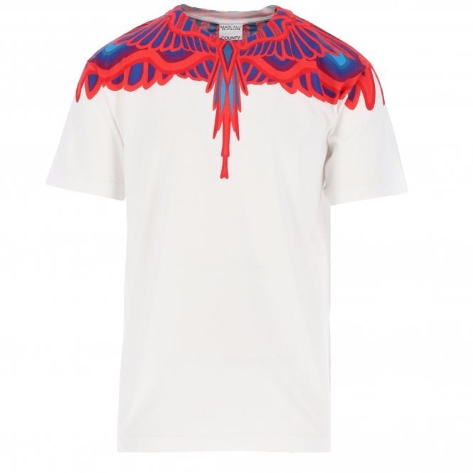 White & Red Curves Wings T-Shirt