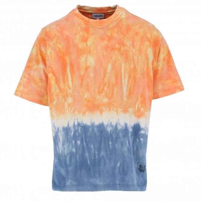 Deep Orange Dip-Dye Oversized T-Shirt