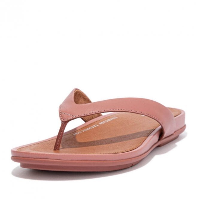 Gracie™ Leather Toe Post Sandals in Warm Rose 