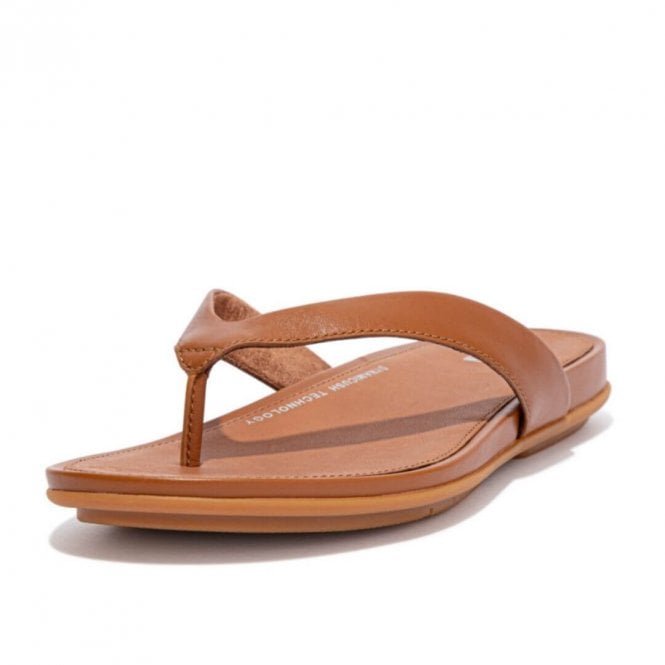 Gracie™ Leather Toe Post Sandals in Light Tan