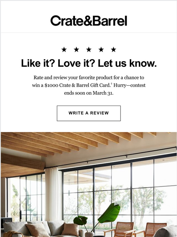 Crate and Barrel Email Newsletters Shop Sales, Discounts, and Coupon Codes