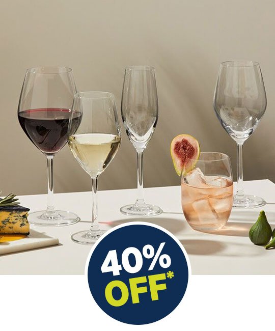 40% off All Full Priced Glassware, Dinnerware, Tools and Gadgets, Ovenware & Frypans 