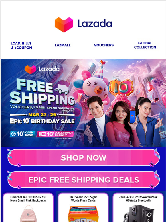 FREE SHIPPING on our birthday!