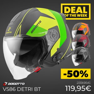 Casque Jet Bogotto V586 Detri - Visière Anti-rayures, Pare-soleil Intégré | Certifié ECE 22-05, Aération Haute