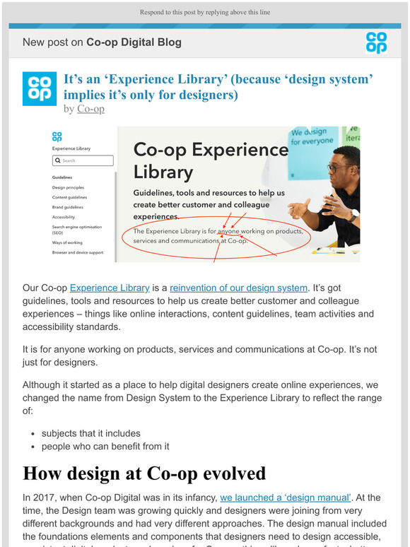 [New post] Its an Experience Library (because design system implies its only for designers)