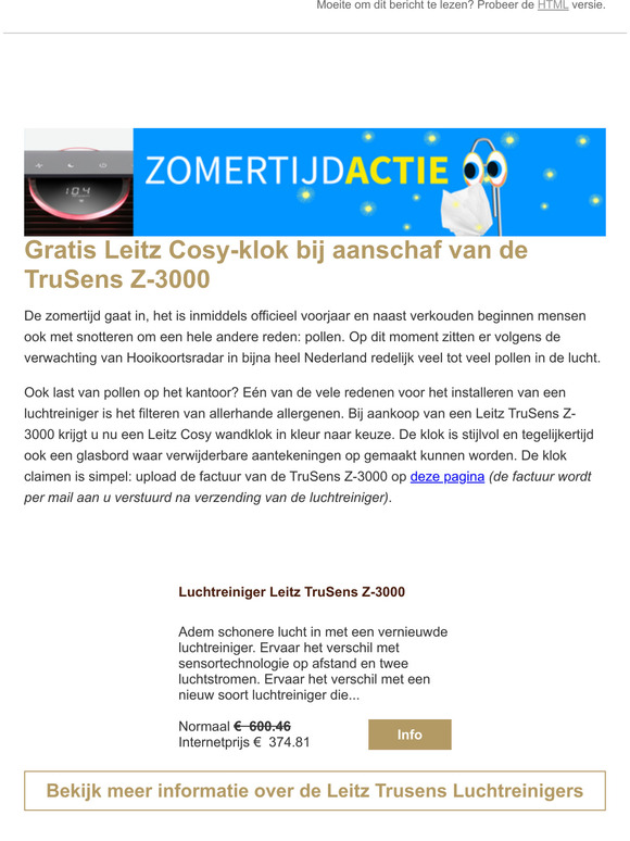 Zomertijdactie: pollen bestrijden + een zomerse klok