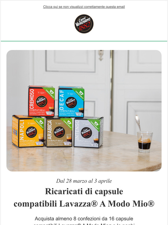 Caffè Vergnano 2018 IT Ricaricati di capsule A Modo Mio Milled
