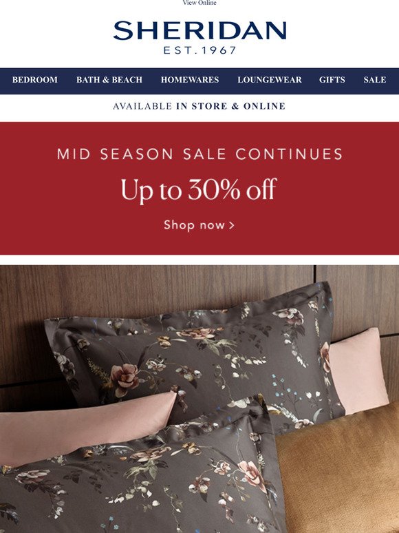 Up to 30% off | Mid Season Sale Continues