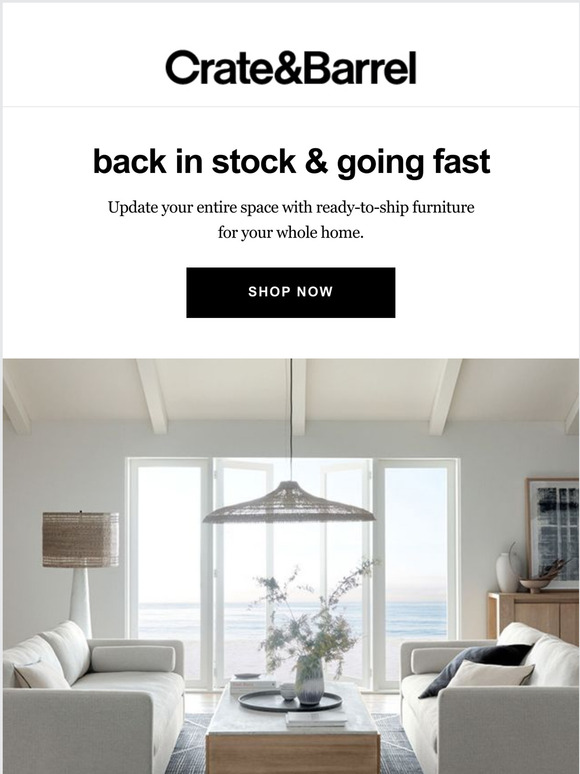 Crate and Barrel Email Newsletters Shop Sales, Discounts, and Coupon Codes