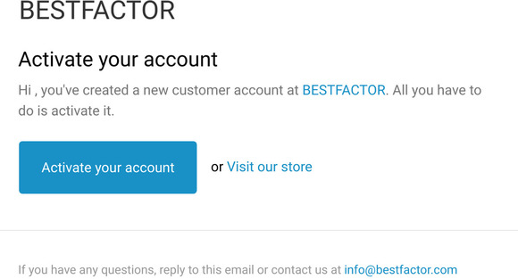 Customer account activation
