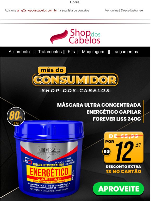 Mscara Energtica por R$ 12,51
