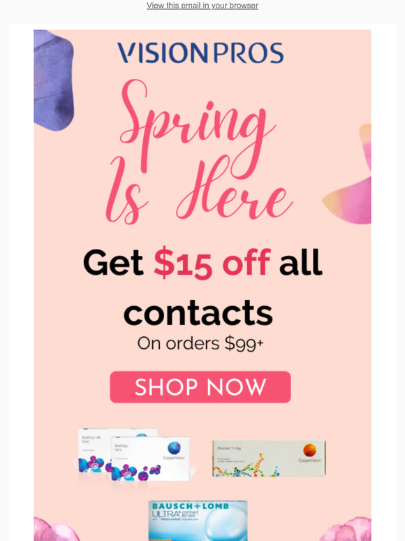 Take $15 OFF Contacts With Code:SPRING15