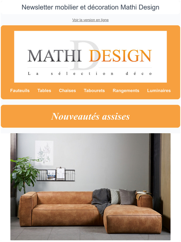 Nouveauts assises  - Newsletter Mathi Design mobilier et dcoration