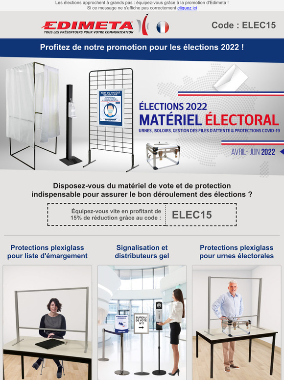 Les lections arrivent : -15% sur tout le matriel ! Stock limit !