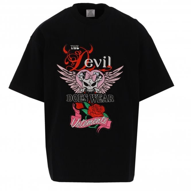Black "The Devil Does Wear Vetements" Oversized T-Shirt