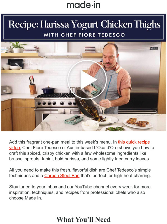 Made In Recipe Harissa Yogurt Chicken Thighs Milled