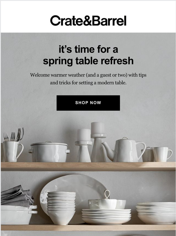 Crate and Barrel Email Newsletters Shop Sales, Discounts, and Coupon Codes