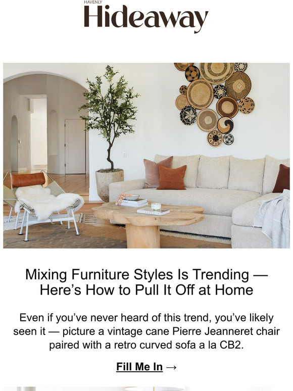 Havenly How to mix & match furniture styles Milled