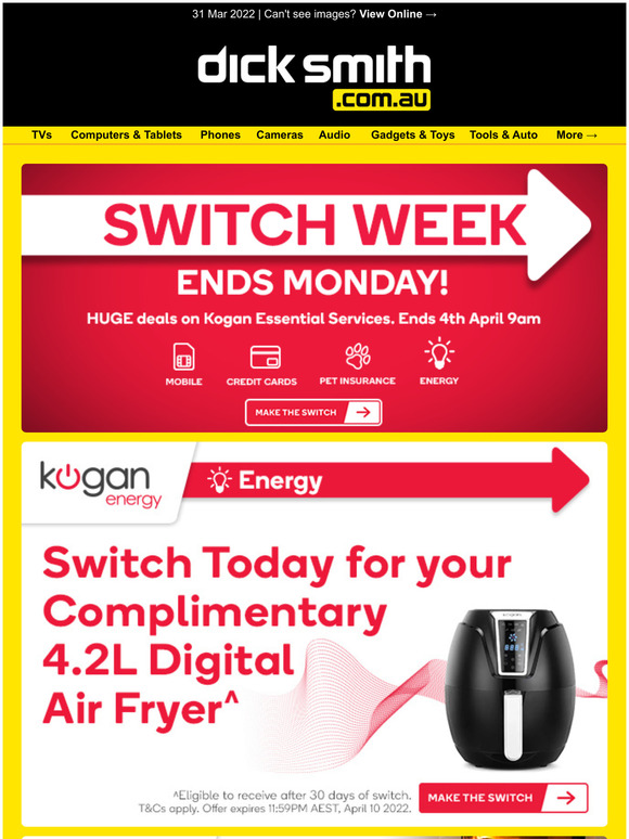 Switch to Kogan Energy & Get a Complimentary Digital Air Fryer!
