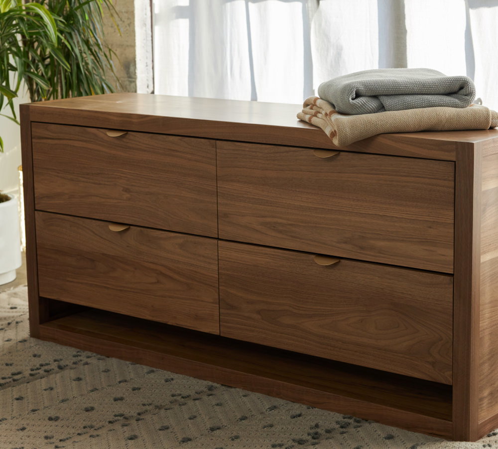 The Malibu Dresser in walnut.