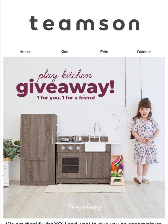 Enter to win TWO play kitchens!